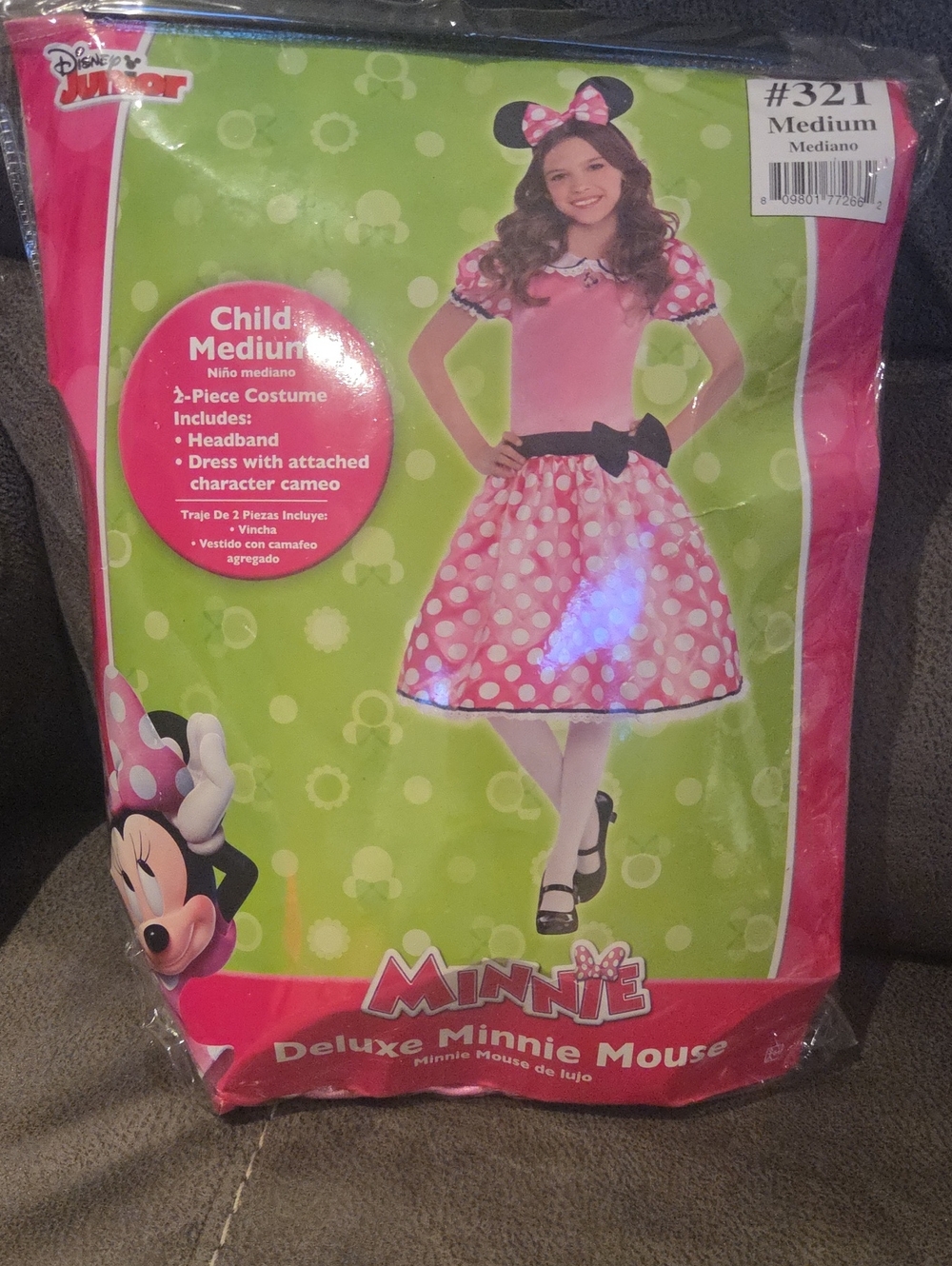 Disney Minnie Mouse Pink Polka Dot Kids Costume - Medium
